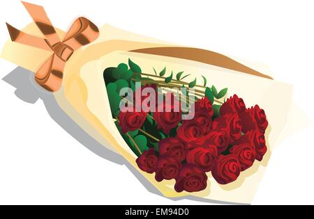 Bouquet di Rose - illustrazione vettoriale. Illustrazione Vettoriale