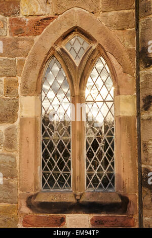 La finestra della chiesa, Breedon sulla collina chiesa Foto Stock