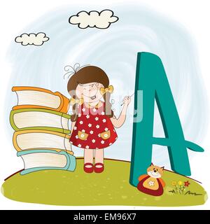 Bambini alfabeto lettere Illustrazione Vettoriale