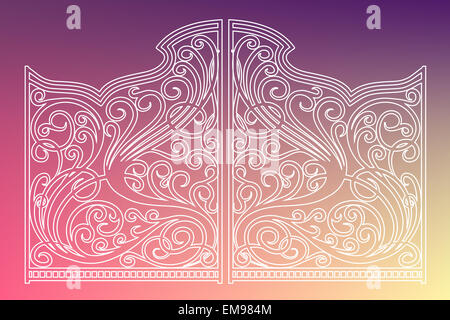 Bellissimo ornamento di ferro cancelli Foto Stock