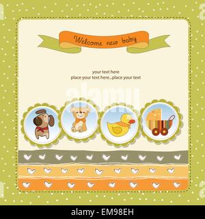 Nuovo annuncio baby card Illustrazione Vettoriale