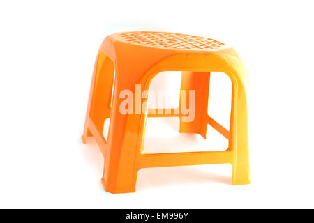 Arancione sgabello in plastica per bambini Foto Stock