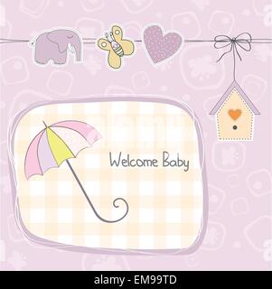 Baby girl doccia card Illustrazione Vettoriale