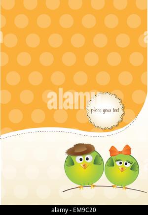 Coppia di uccelli in amore Illustrazione Vettoriale