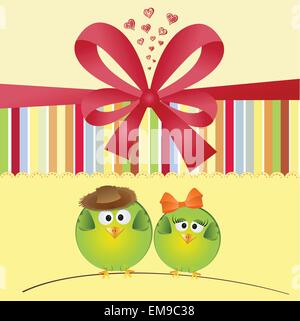 Coppia di uccelli in amore Illustrazione Vettoriale