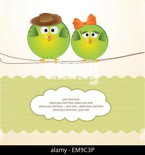 Coppia di uccelli in amore Illustrazione Vettoriale