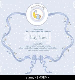 Baby boy doccia card Illustrazione Vettoriale