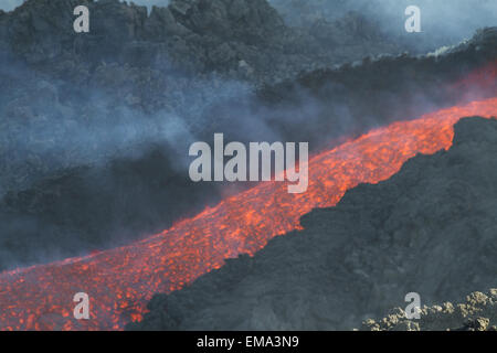 Canale di lava Foto Stock