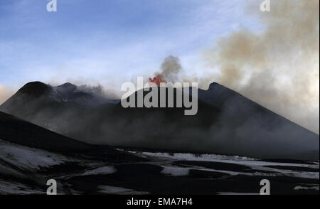 Ceneri vulcaniche emissione Foto Stock