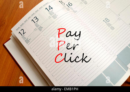 Pay Per Click concetto Notepad Foto Stock