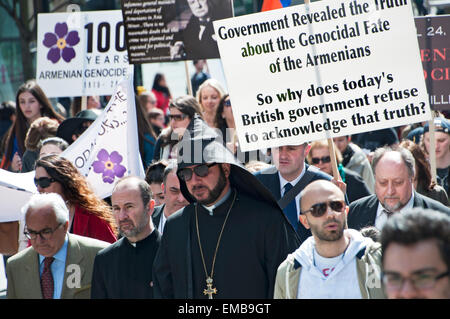 Centenario commemorativo per marzo a Londra la marcatura di anniversario e chiedere il riconoscimento della1915 il genocidio degli armeni dai turchi Foto Stock