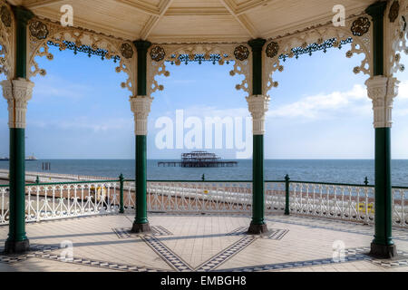 Molo Ovest di Brighton, Sussex, England, Regno Unito Foto Stock