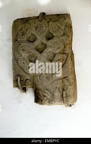 Disco con testa a croce slab, Margam pietre Museum, Neath Port Talbot, South Wales, Regno Unito. Foto Stock