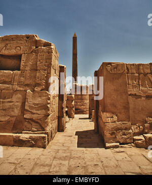 Obelisco della regina Hapshetsut a Karnak, Egitto Foto Stock