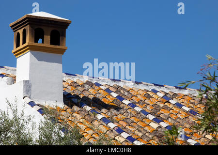 Tetto è realizzato con vetrate colorate piastrelle, Andalusia, Spagna Foto Stock