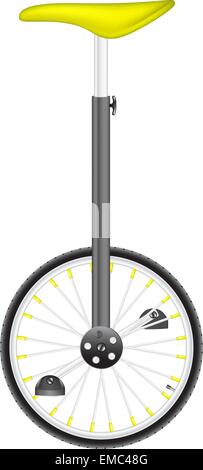 Circus bike nel design nero e argento con sede in giallo Illustrazione Vettoriale