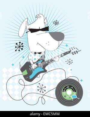 Rock and Roll cucciolo Illustrazione Vettoriale