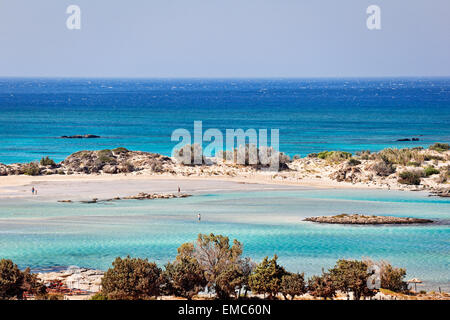 La spiaggia di Elafonissos esotici in Creta, Grecia Foto Stock