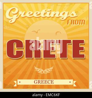 Creta, Grecia poster turistico Illustrazione Vettoriale