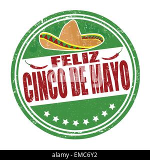 Feliz Cinco de Mayo timbro Illustrazione Vettoriale