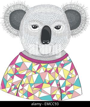 Carino hipster koala Illustrazione Vettoriale