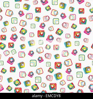 Vettore di Seamless pattern con quadrati con angoli arrotondati Illustrazione Vettoriale