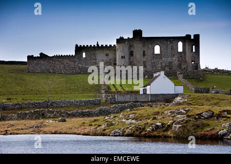 Irlanda, Co Galway, Connemara, Ballyconneely, Aillebrack, Grazia O'Malley's Castle, di Grainuaile, la Regina dei pirati di Connaught Foto Stock