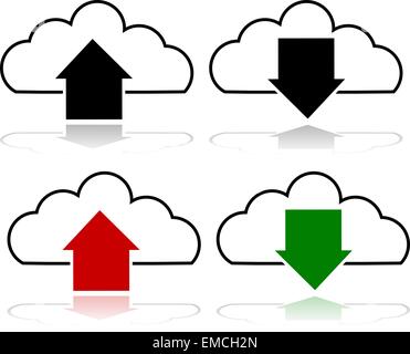 Cloud upload e download Illustrazione Vettoriale