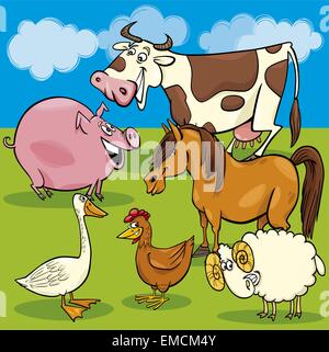 Cartoon gli animali della fattoria gruppo Illustrazione Vettoriale