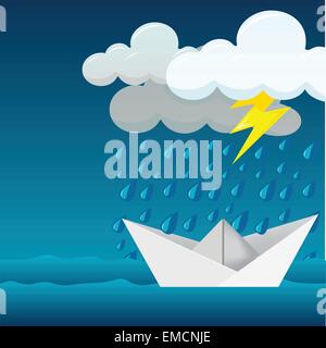 Barca di carta Illustrazione Vettoriale