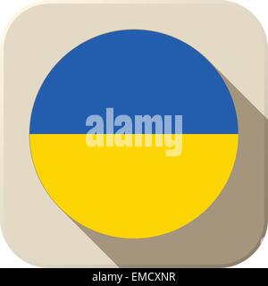 Ucraina bandiera icona pulsante moderno Illustrazione Vettoriale