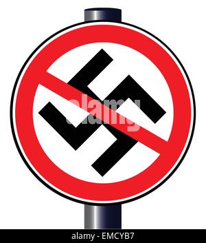 No Nazi strada segno Illustrazione Vettoriale