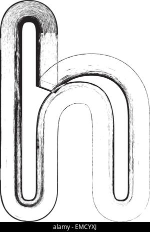 Grunge Font. La lettera h Illustrazione Vettoriale