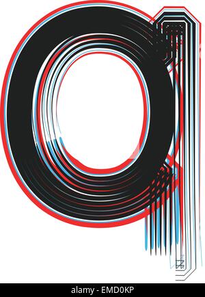 Illustrazione di carattere lettera q Illustrazione Vettoriale