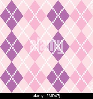 Seamless Argyle Pattern in colori pastello ( rosa e viola ) Illustrazione Vettoriale