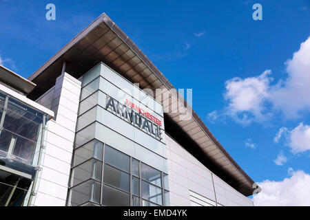 Digital Signage su Manchester Arndale shopping centre REGNO UNITO Foto Stock