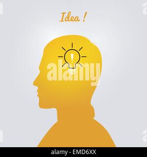 L'uomo della testa di lampadina Illustrazione Vettoriale