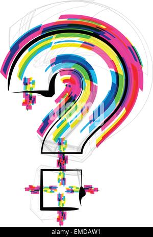 Illustrazione dei font. Punto interrogativo Illustrazione Vettoriale