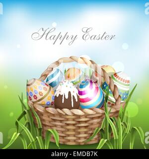 Pasqua sfondo con un cestello Illustrazione Vettoriale