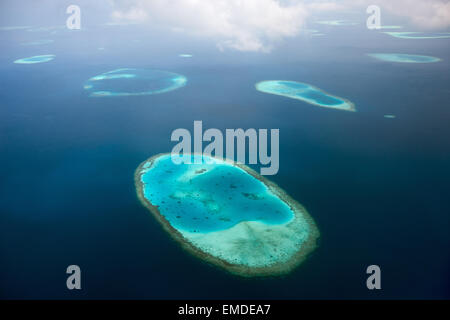 Maldive dal di sopra Foto Stock