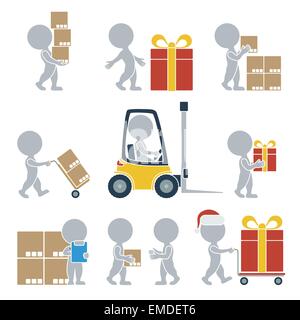 Appartamento Persone - Spese di spedizione Illustrazione Vettoriale