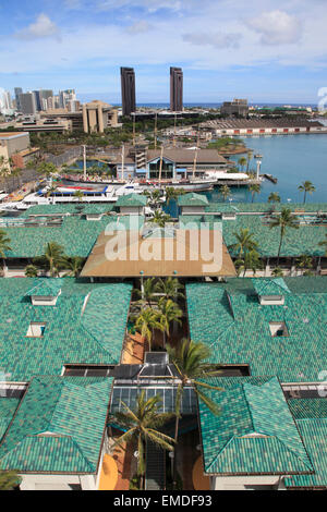 Hawaii, Oahu, Honolulu Aloha Tower Marketplace, Foto Stock