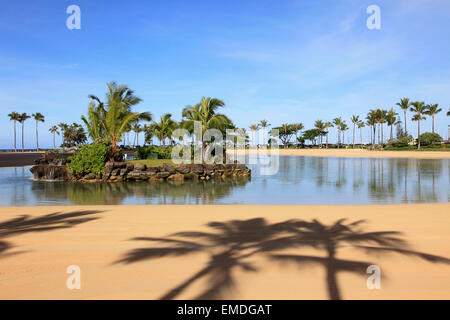 Hawaii, Oahu, Waikiki, Hilton laguna, spiaggia, Foto Stock