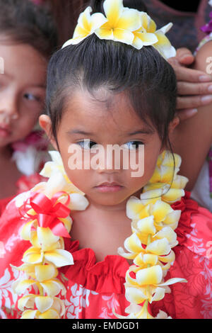 Hawaii, Oahu, Waikiki, ragazza, ritratto, Foto Stock