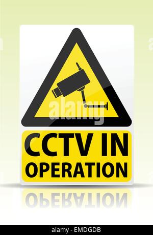 CCTV in operazione segno Illustrazione Vettoriale