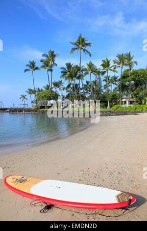 Hawaii Big Island, Kailua-Kona, sulla Kamakahonu Beach, Foto Stock