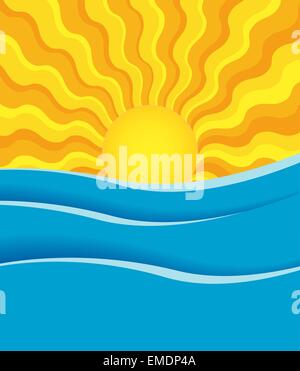sole e mare Illustrazione Vettoriale