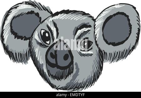 testa di koala Illustrazione Vettoriale