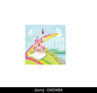 Magic fiabesco Castello principessa Illustrazione Vettoriale