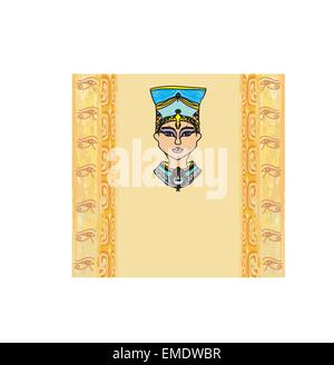 Telaio di grunge con regina egiziana Illustrazione Vettoriale